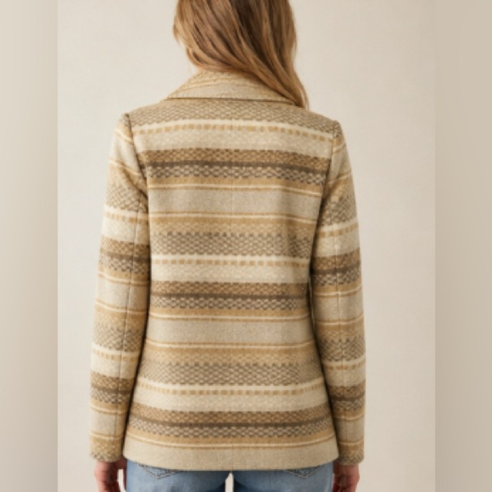 Braetan Vintage Wool Blend Neutral
Tone Single Button Blazer Size Small Pit 21 - Picture 4 of 14